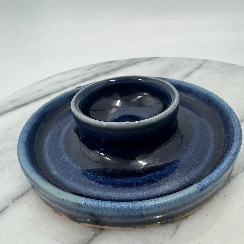 Handmade Ceramic Stoneware blue dish